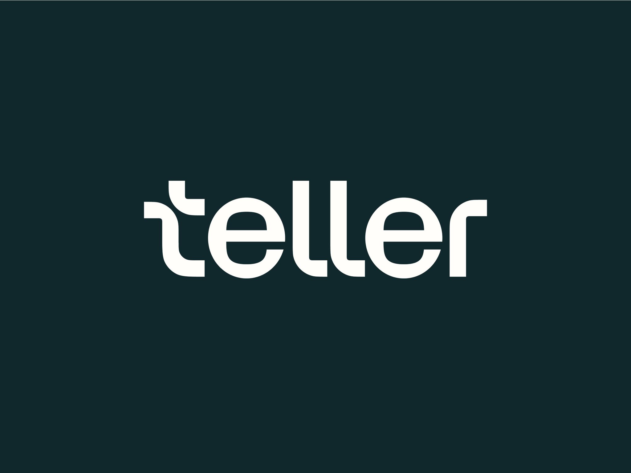 The Teller wordmark in white on a dark teal ground