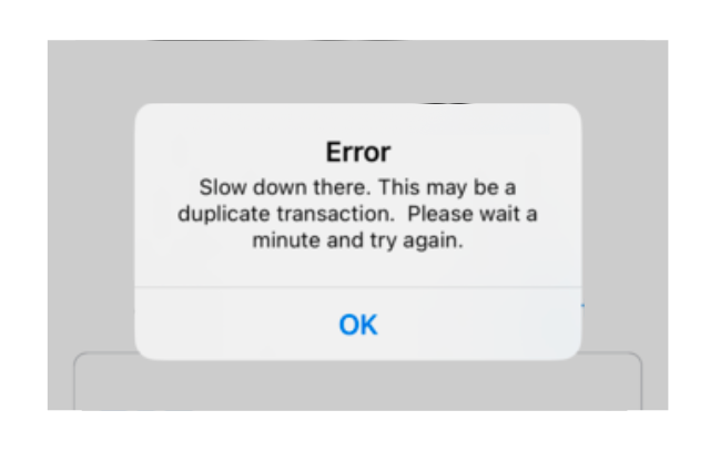 Transaction error message