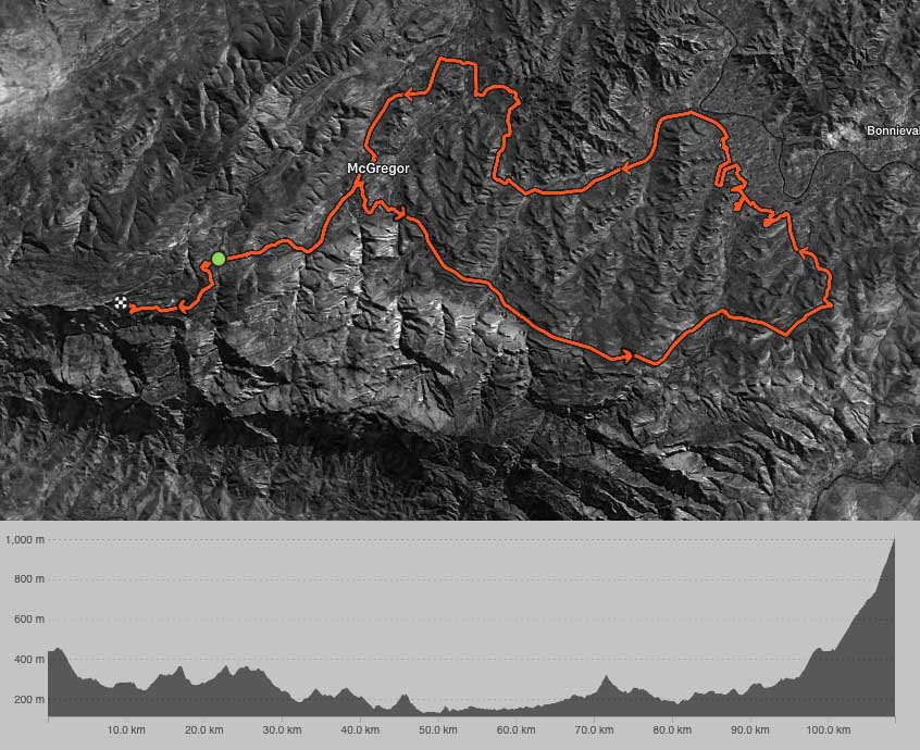 race route and course profile for the Gallows race 2025