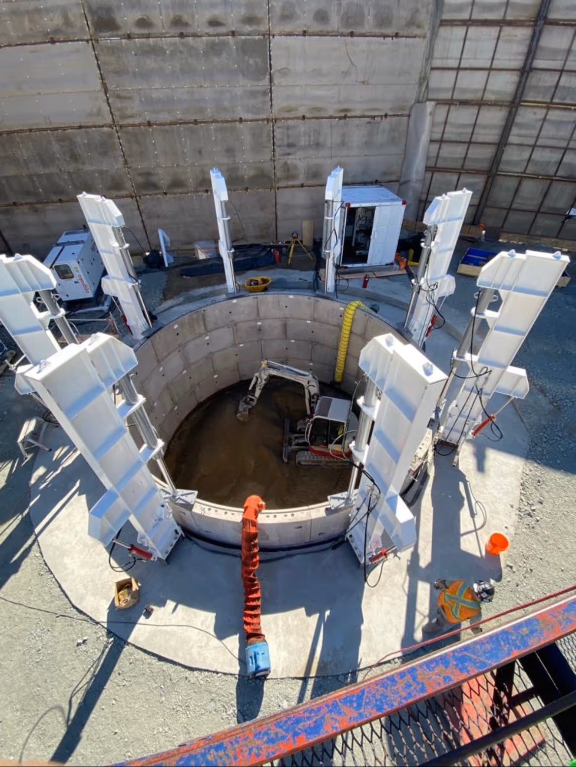 segmental caisson shaft construction