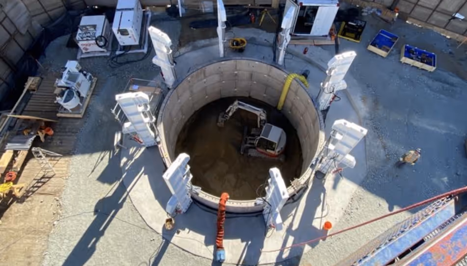segmental caisson installation