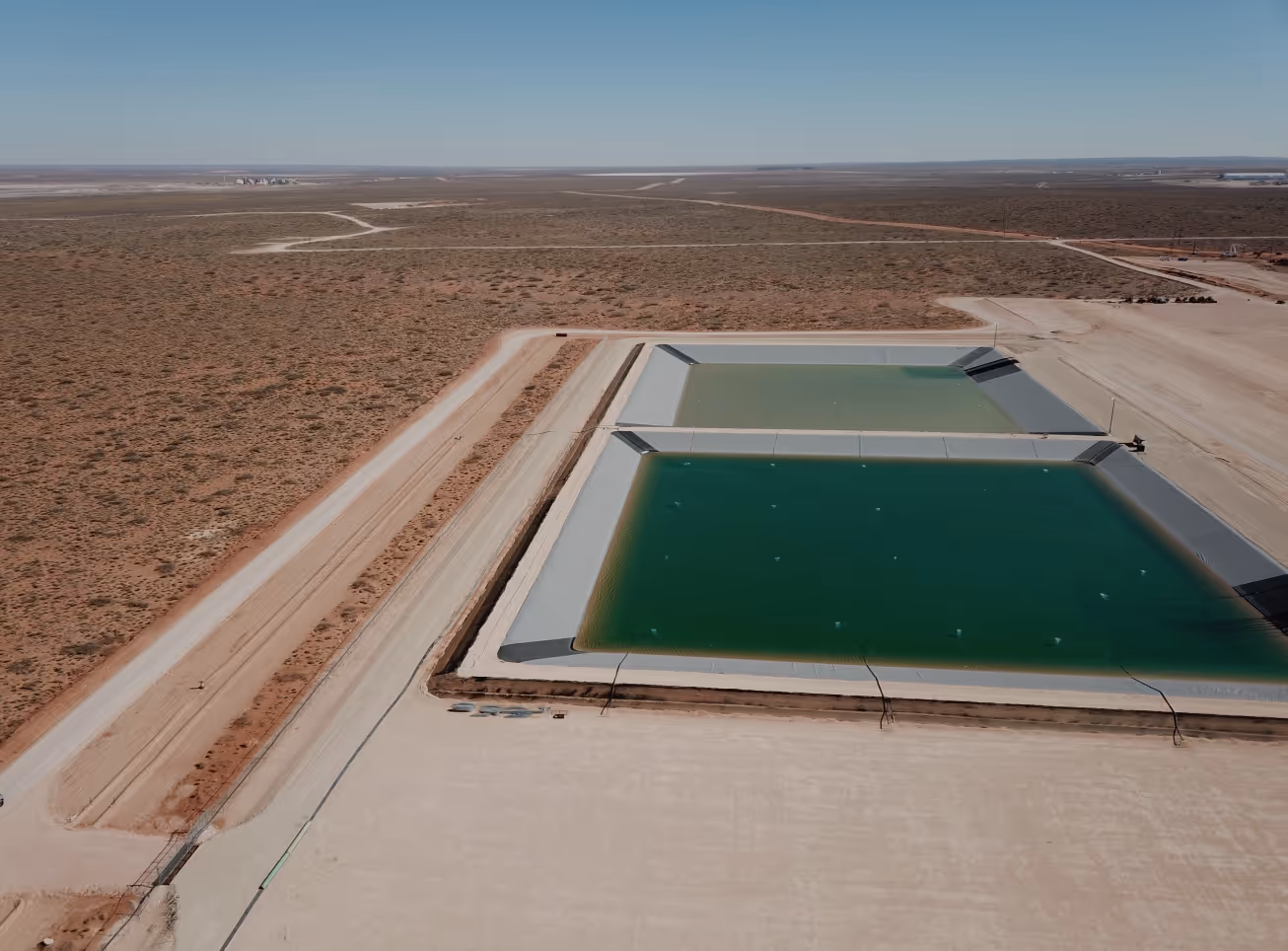 aerial view of a water pit