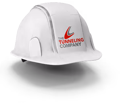 hard hat with the tunneling company logo