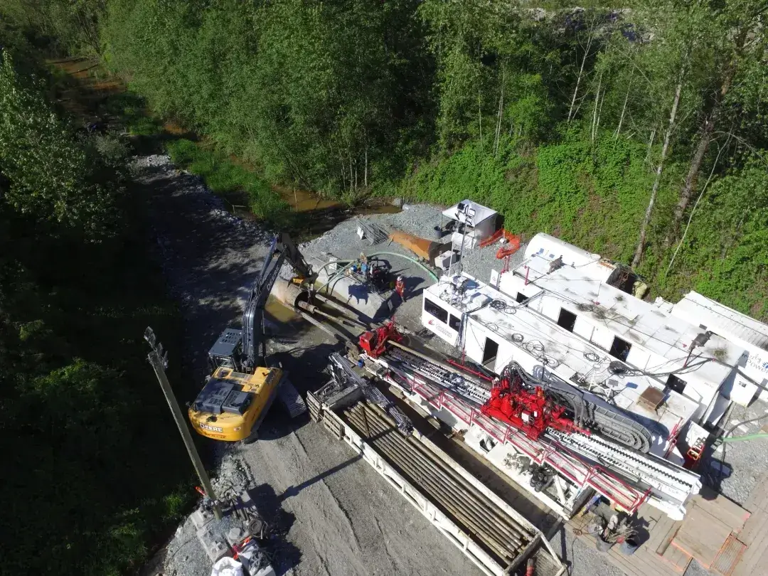 an overhead site construction