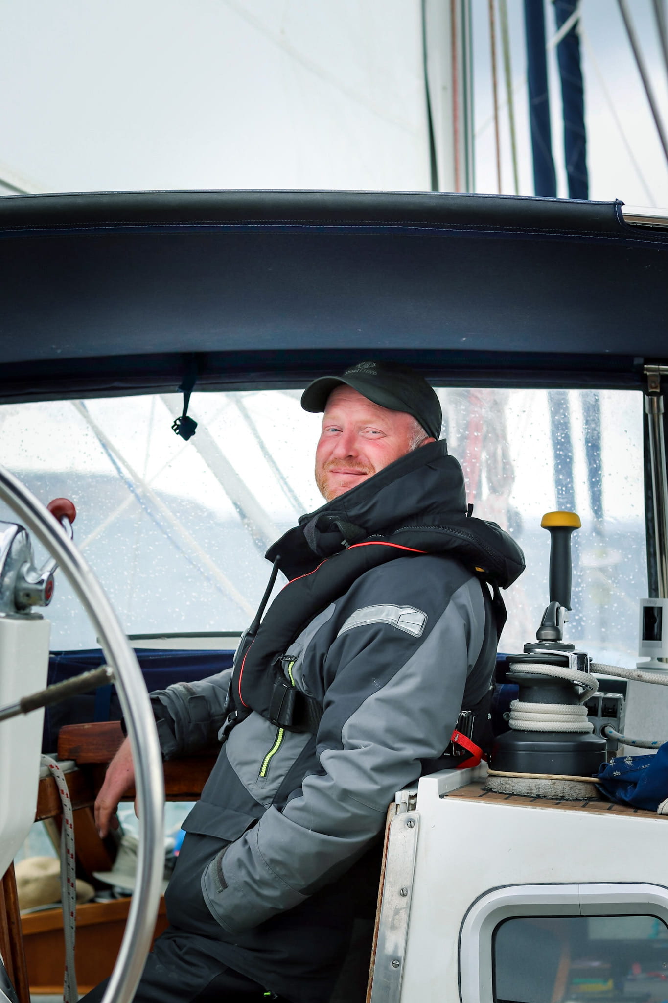 Michael Wilson from Topsail Insurance on boat