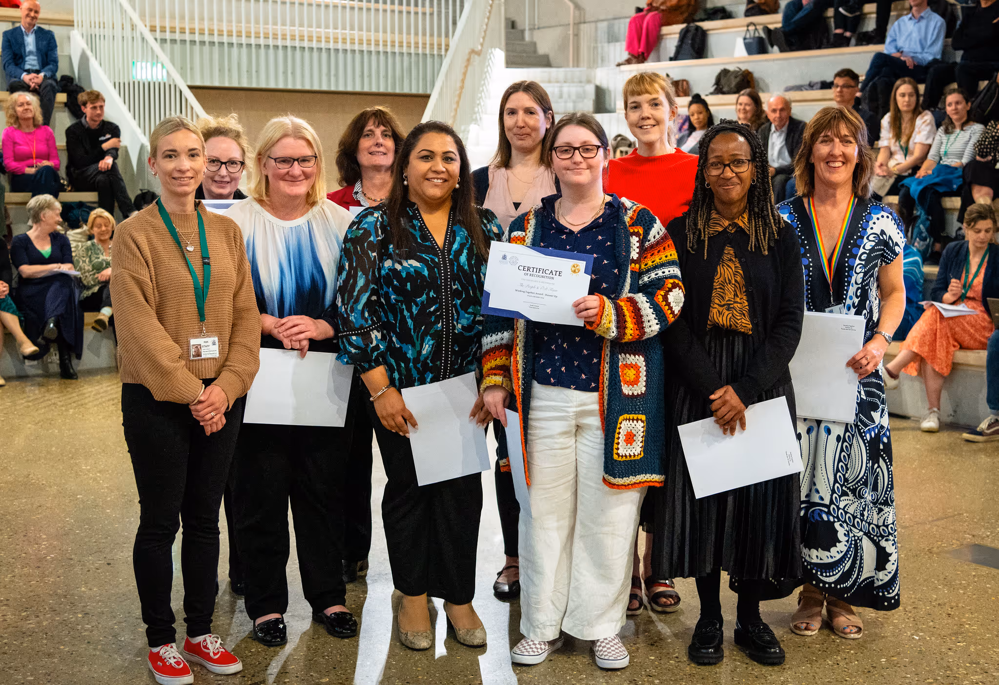 Kingston Council staff members from the HR and OD Shared service, accepting an award at annual staff awards ceremony