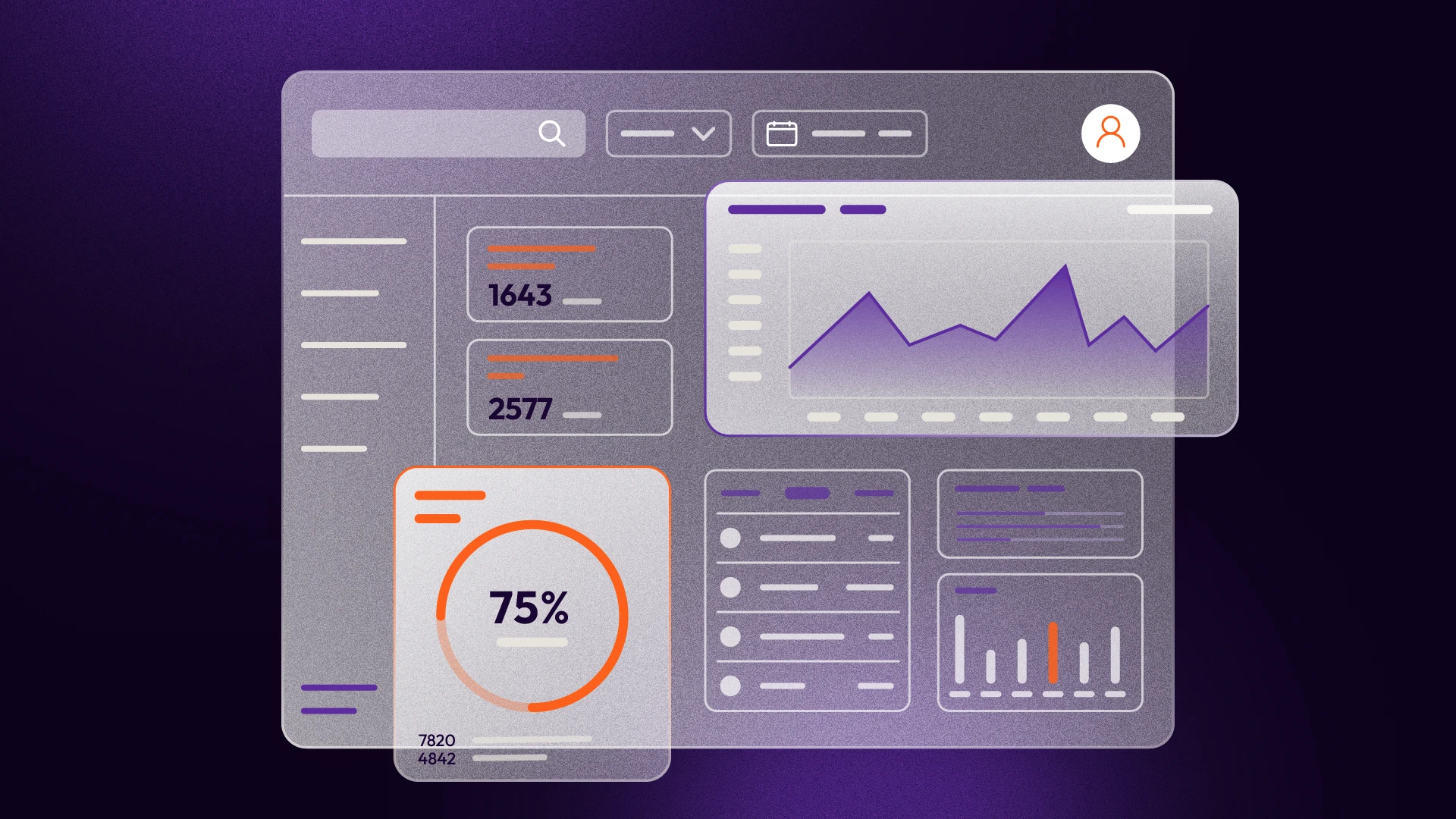 Übersichtliches Software-Dashboard mit Kennzahlen, Diagrammen und Charts zur Ladungsträger-Verwaltung