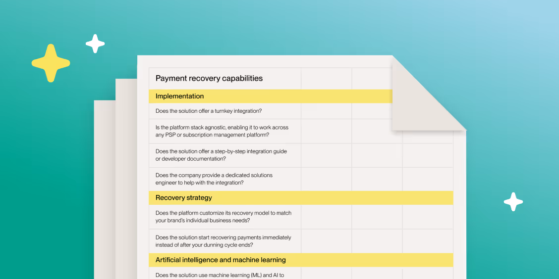 Payment recovery solution evaluation scorecard