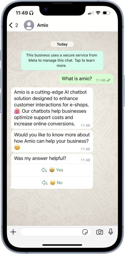 WhatsApp chatbot example