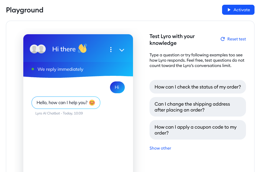 Lyro - a quick setup – Tidio