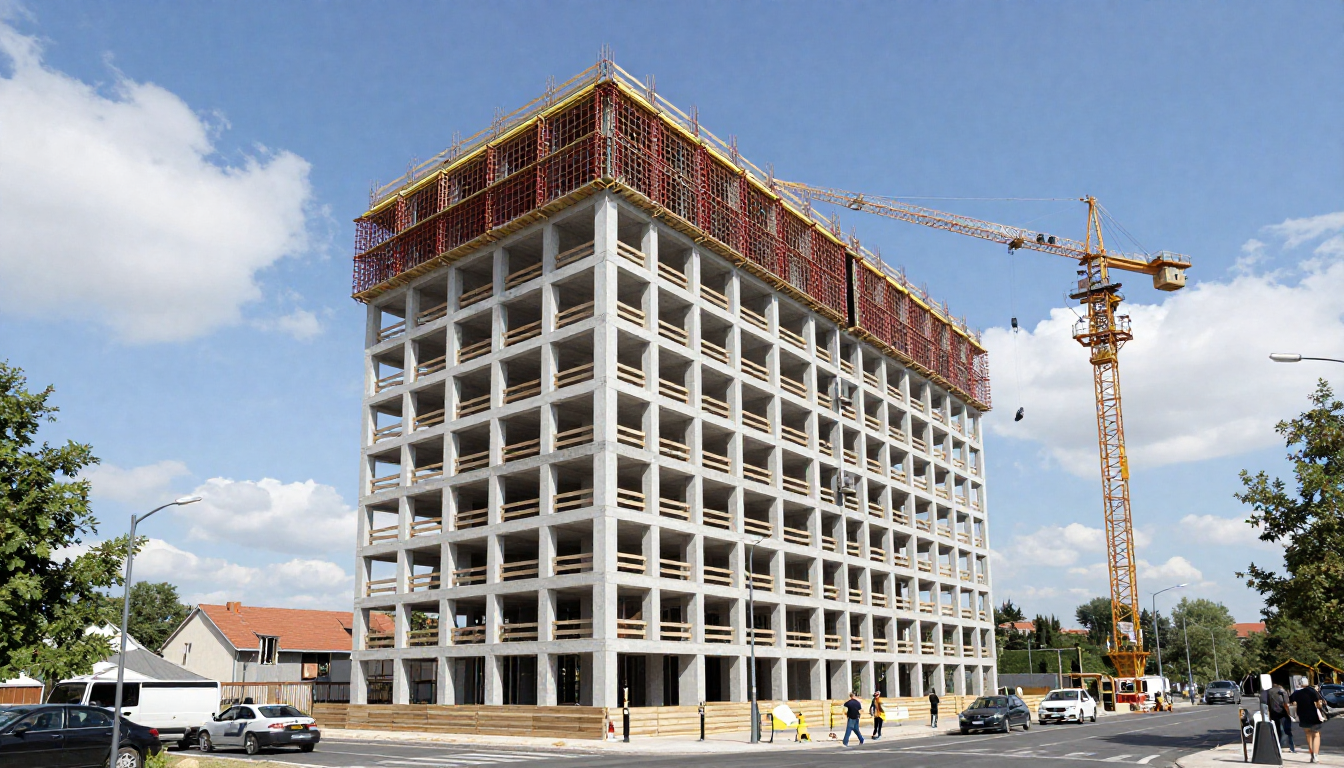 Immeuble de copropriété en travaux sur Rennes