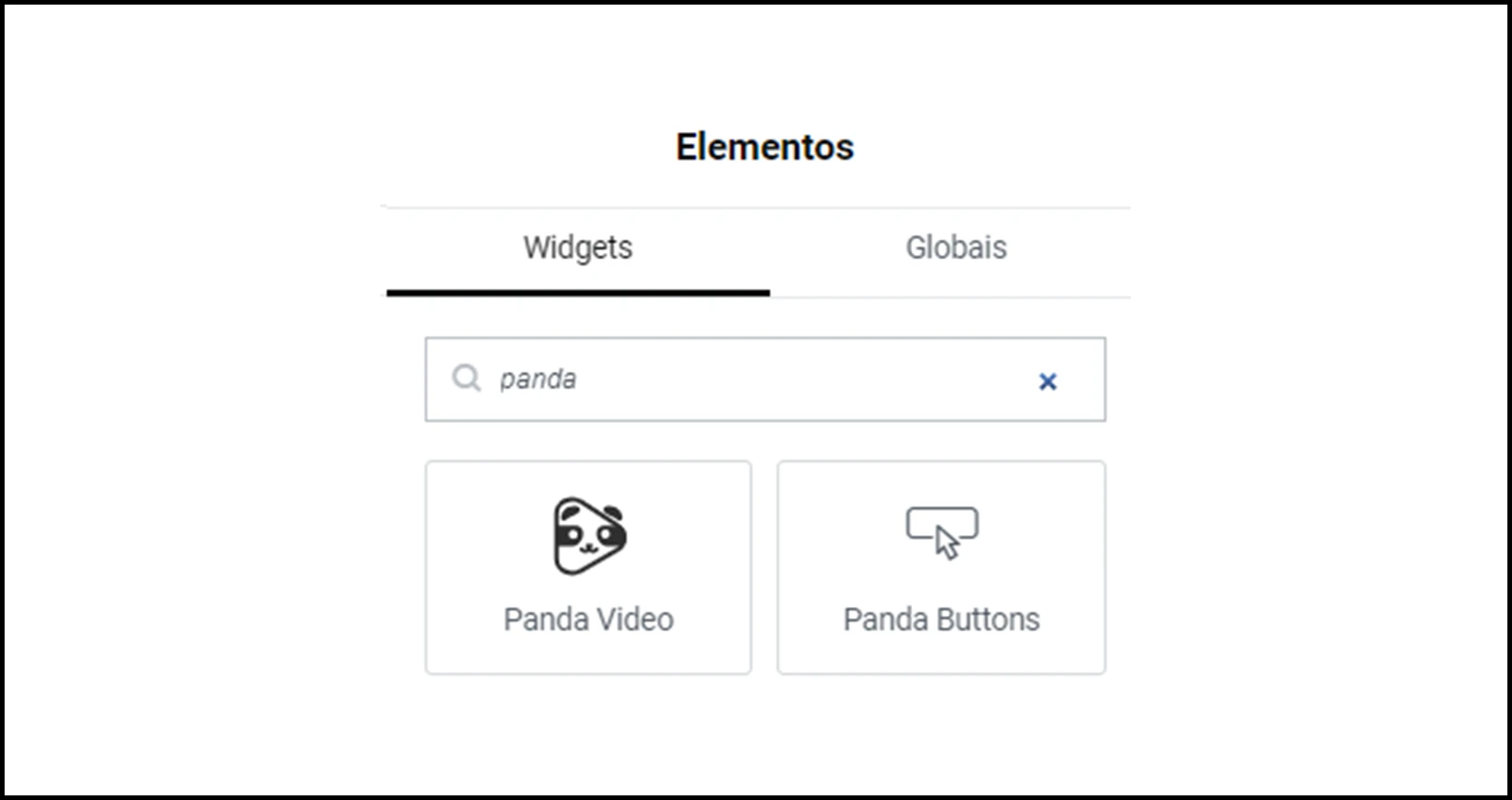 Widgets da Panda Video no Elementor