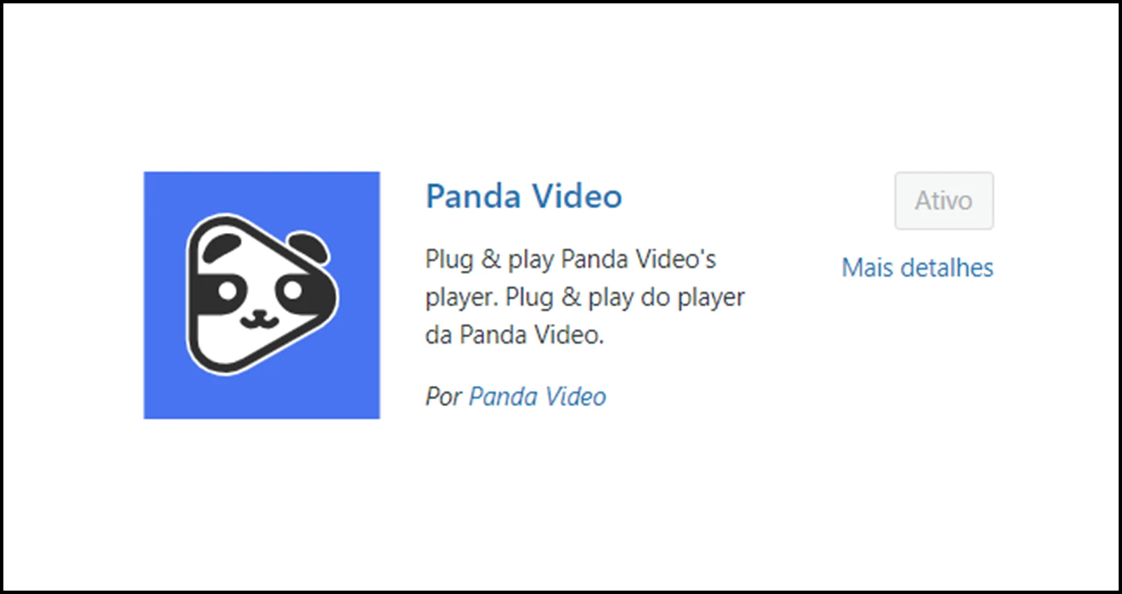 Plugin da Panda Video no WordPress