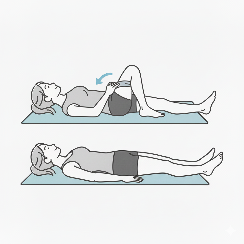 Knie-zur-Brust-Dehnung (einseitig)