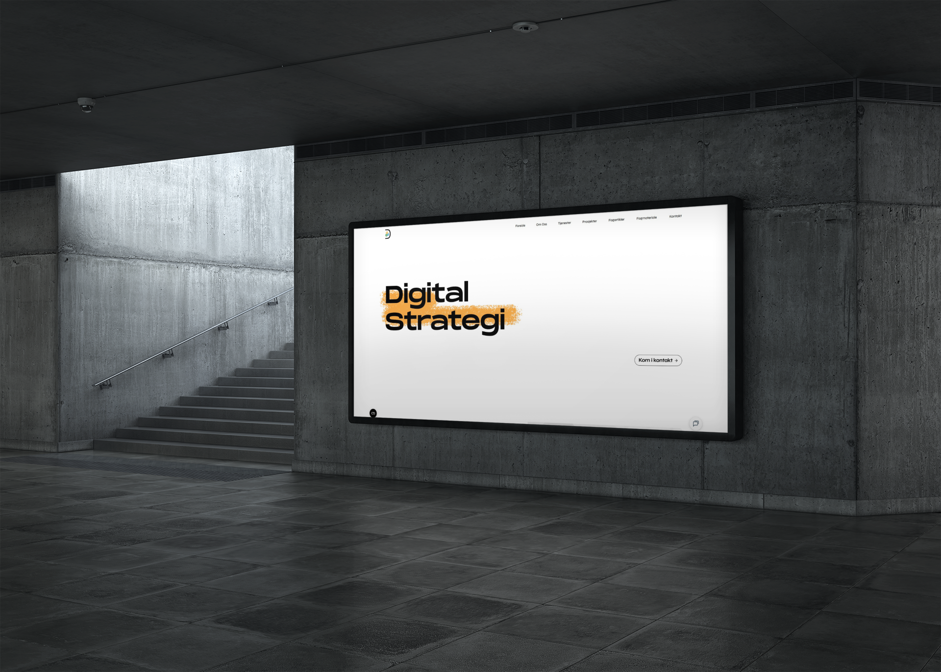 DIGSTRA-logoen på kontorfasade i Sandnes sentrum. DIGSTRA er et norsk markedsføringsbyrå og Google-spesialist som tilbyr SEO, annonsering og webdesign for bedrifter som vil vokse digitalt.