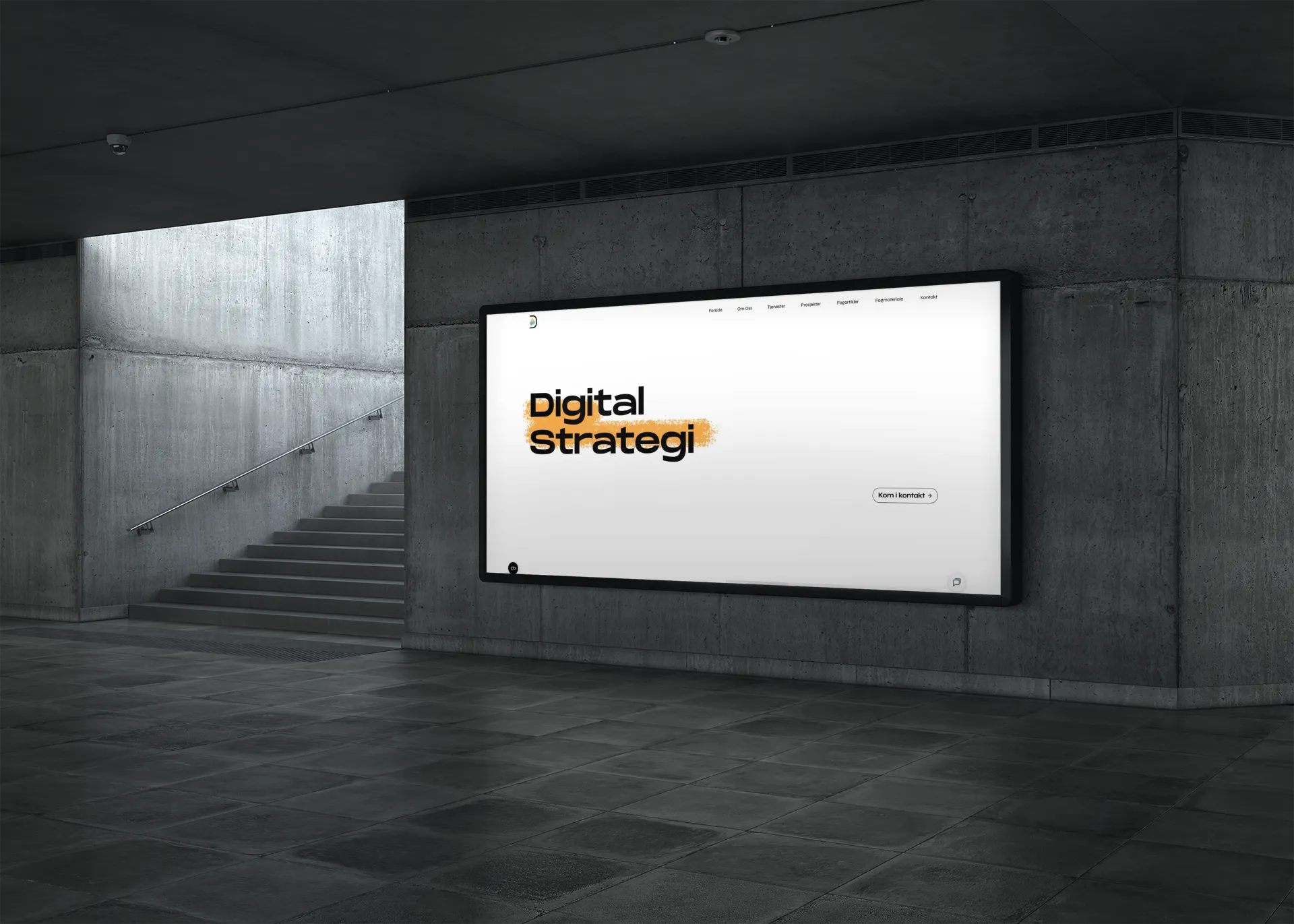 DIGSTRA-logoen på kontorfasade i Sandnes sentrum. DIGSTRA er et norsk markedsføringsbyrå og Google-spesialist som tilbyr SEO, annonsering og webdesign for bedrifter som vil vokse digitalt.