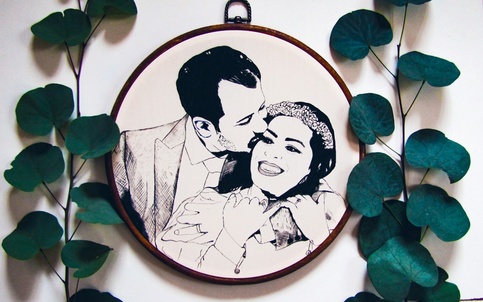 woman in black and white dress illustration