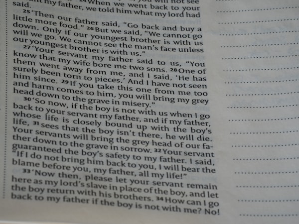Close-up of text from a book page in a book.