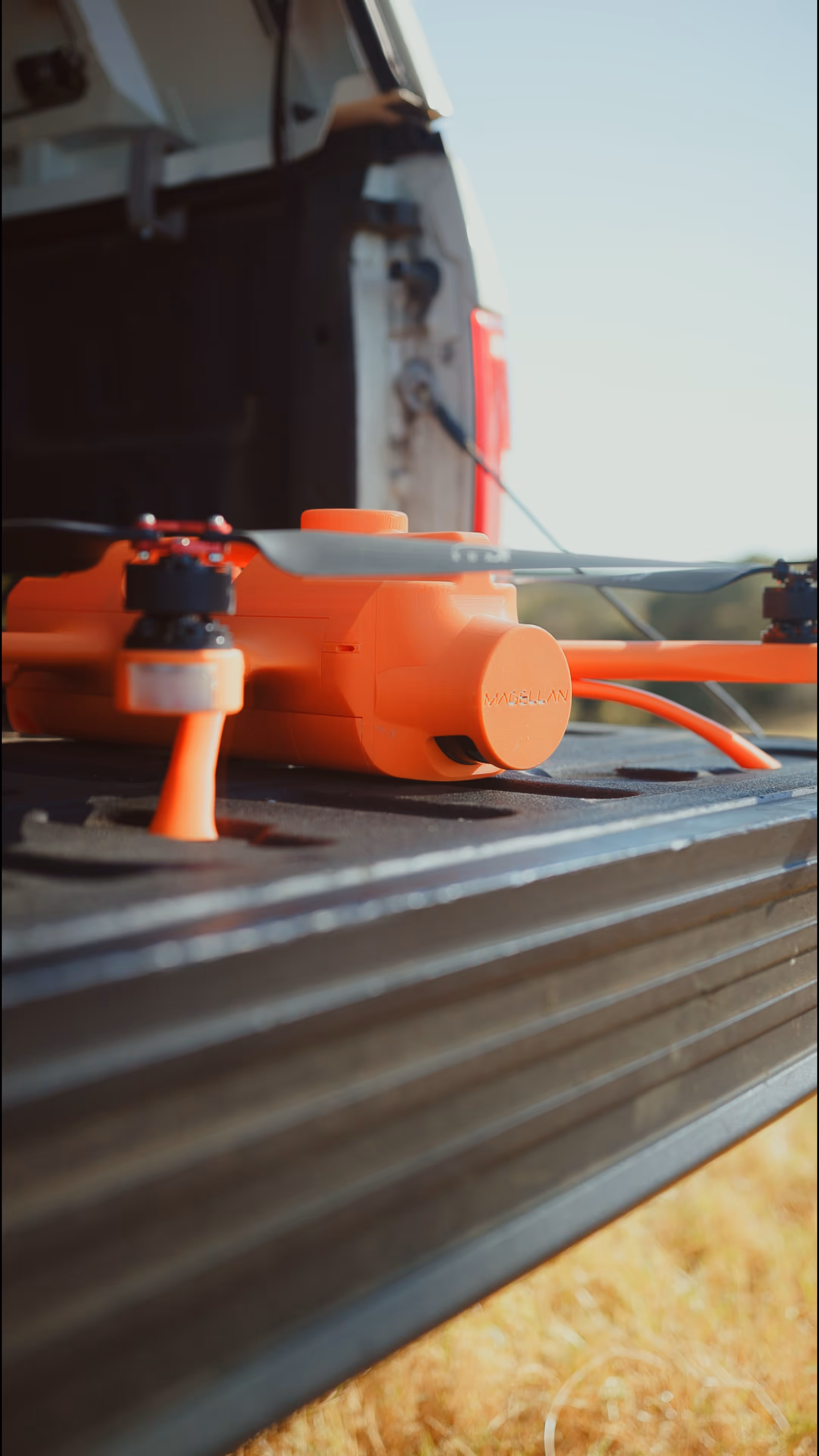 Side view of a drone