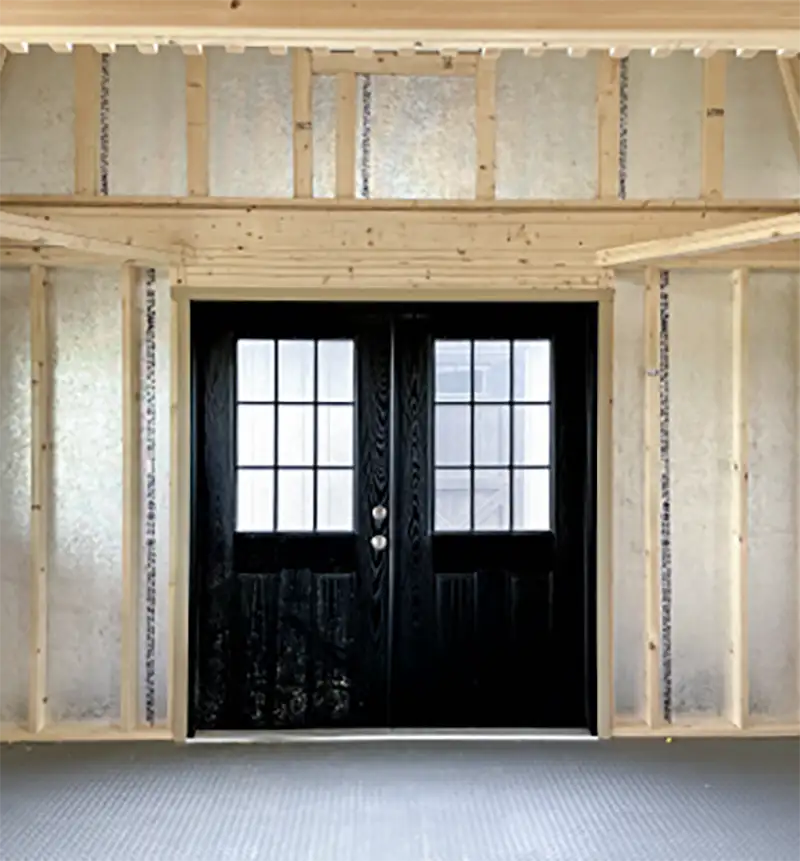 inside of cabin double doors
