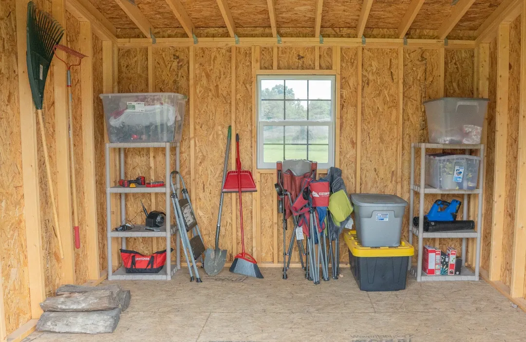 organized storage shed