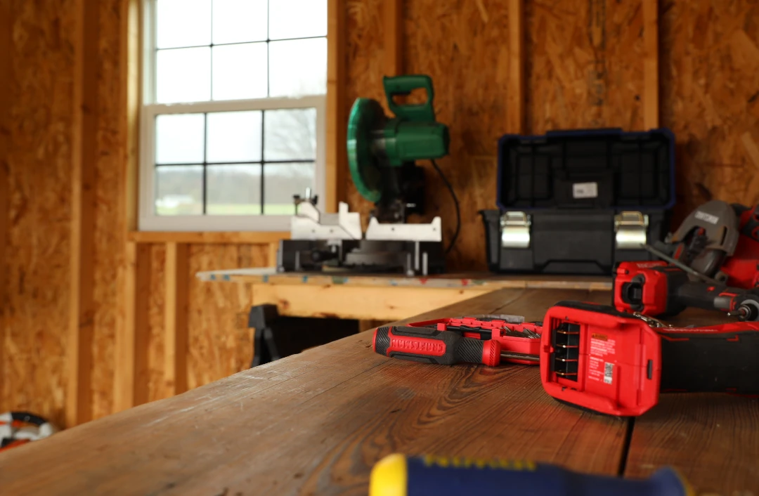 small workshop in shed