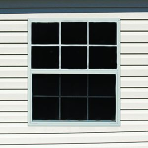 window on white shed