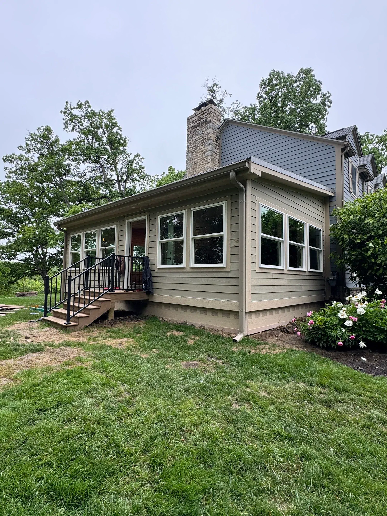 A new three season room in a residential backyard in Greater Columbus.