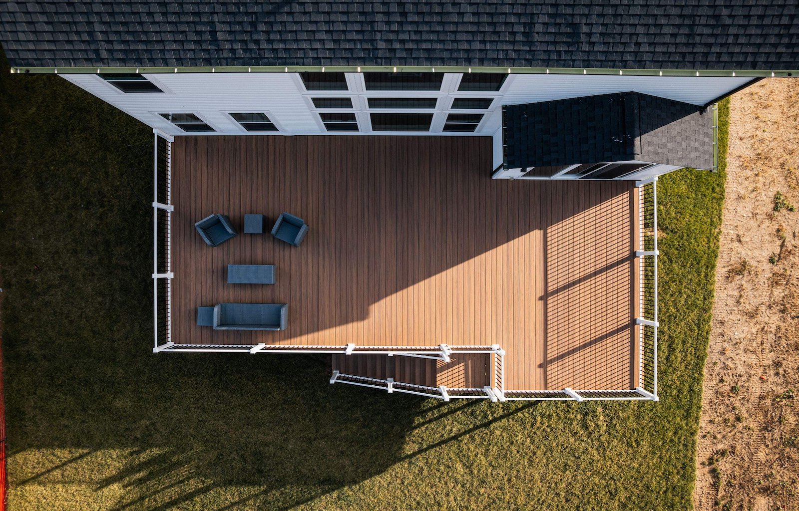 The top of a custom deck in Delaware, OH.