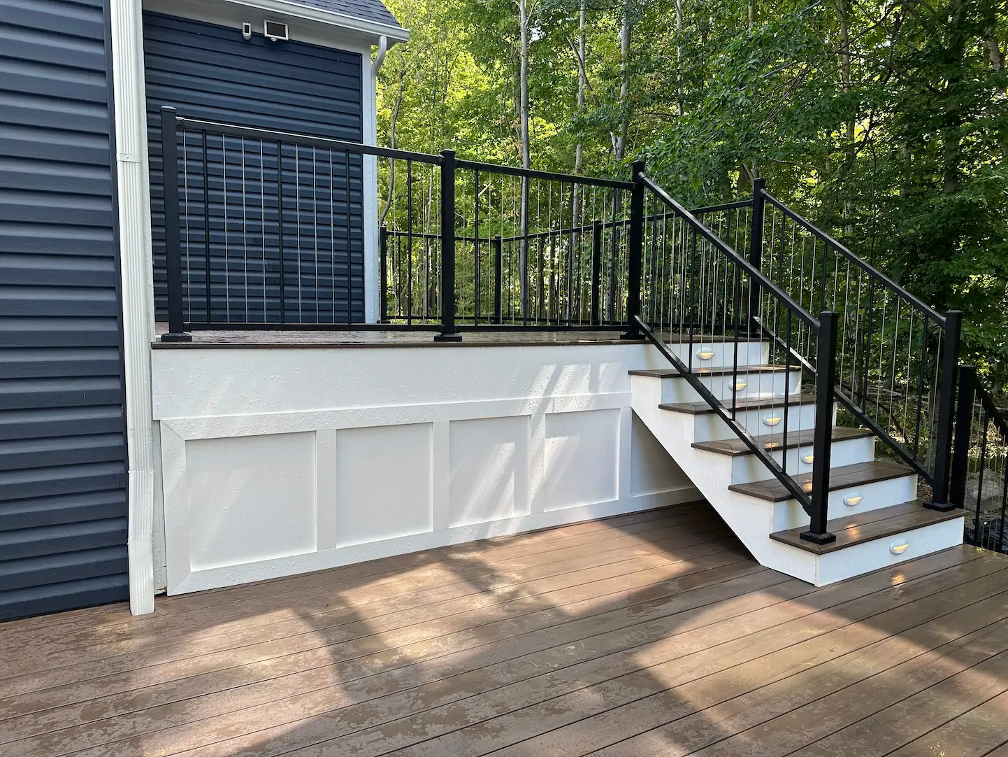 Partial view of a deck addition in Delaware, Ohio.