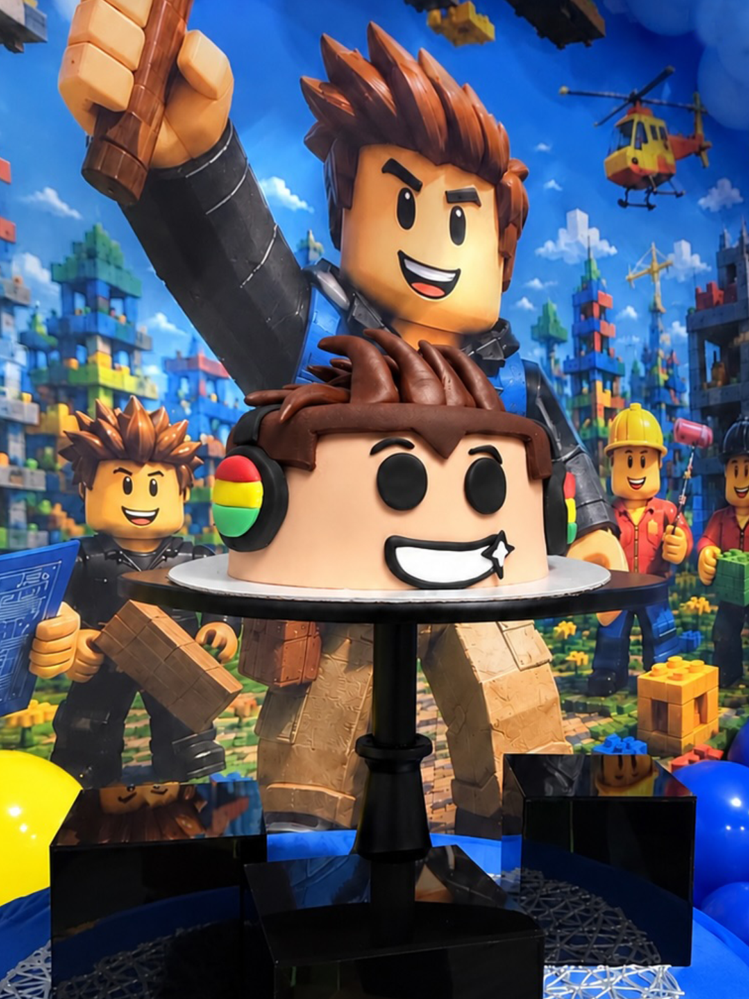Blox Builder (Boy) Cake variation. Either cake or cupcakes included with package