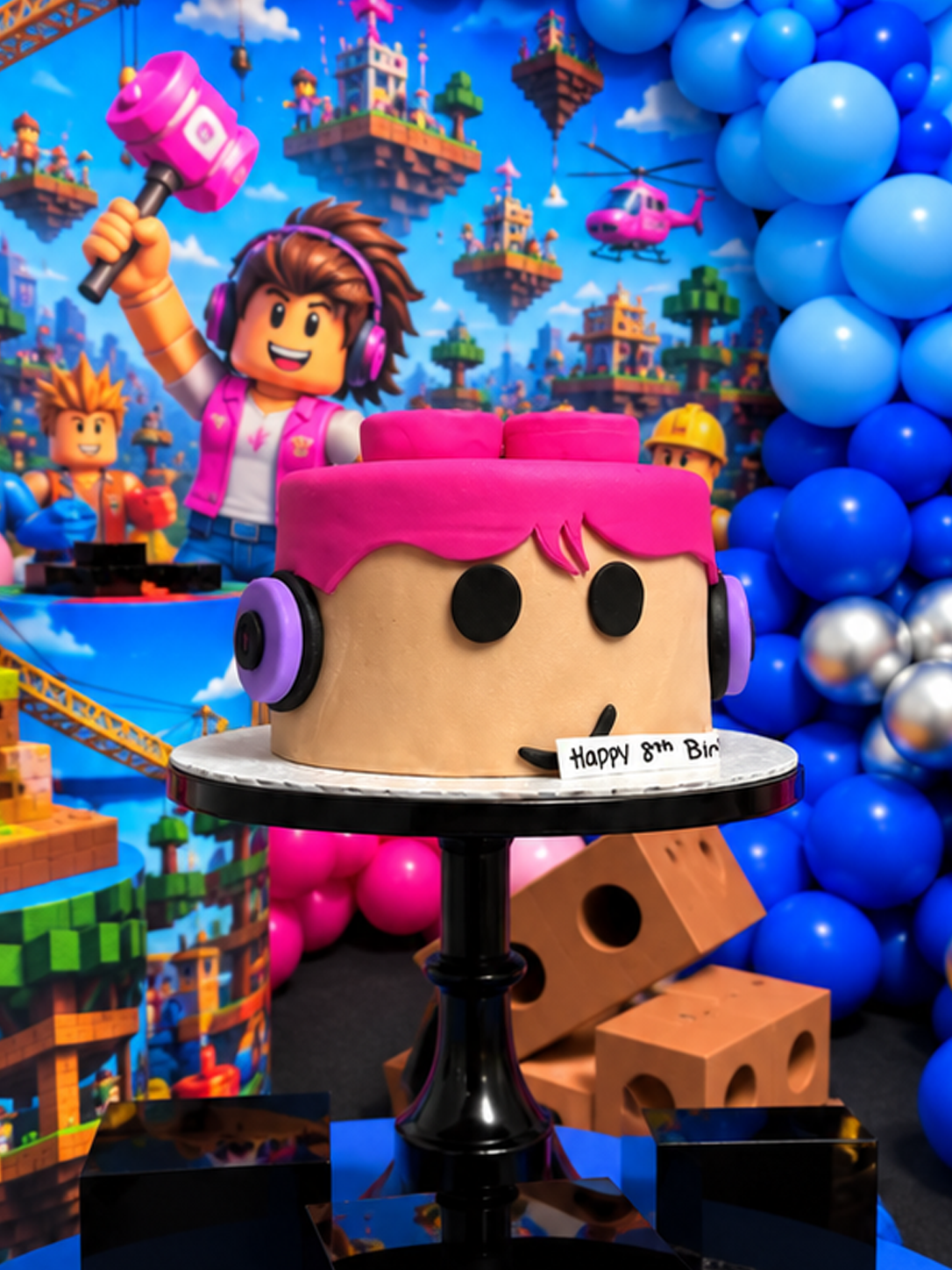 Blox Builders (Girl) Cake variation. Either cake or cupcakes included with package