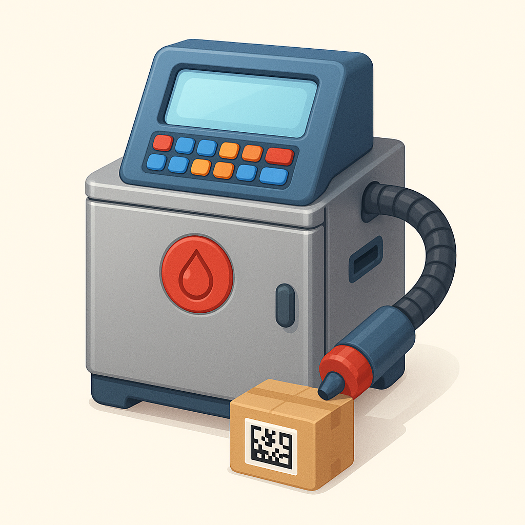 Coding machine making a 2D barcode