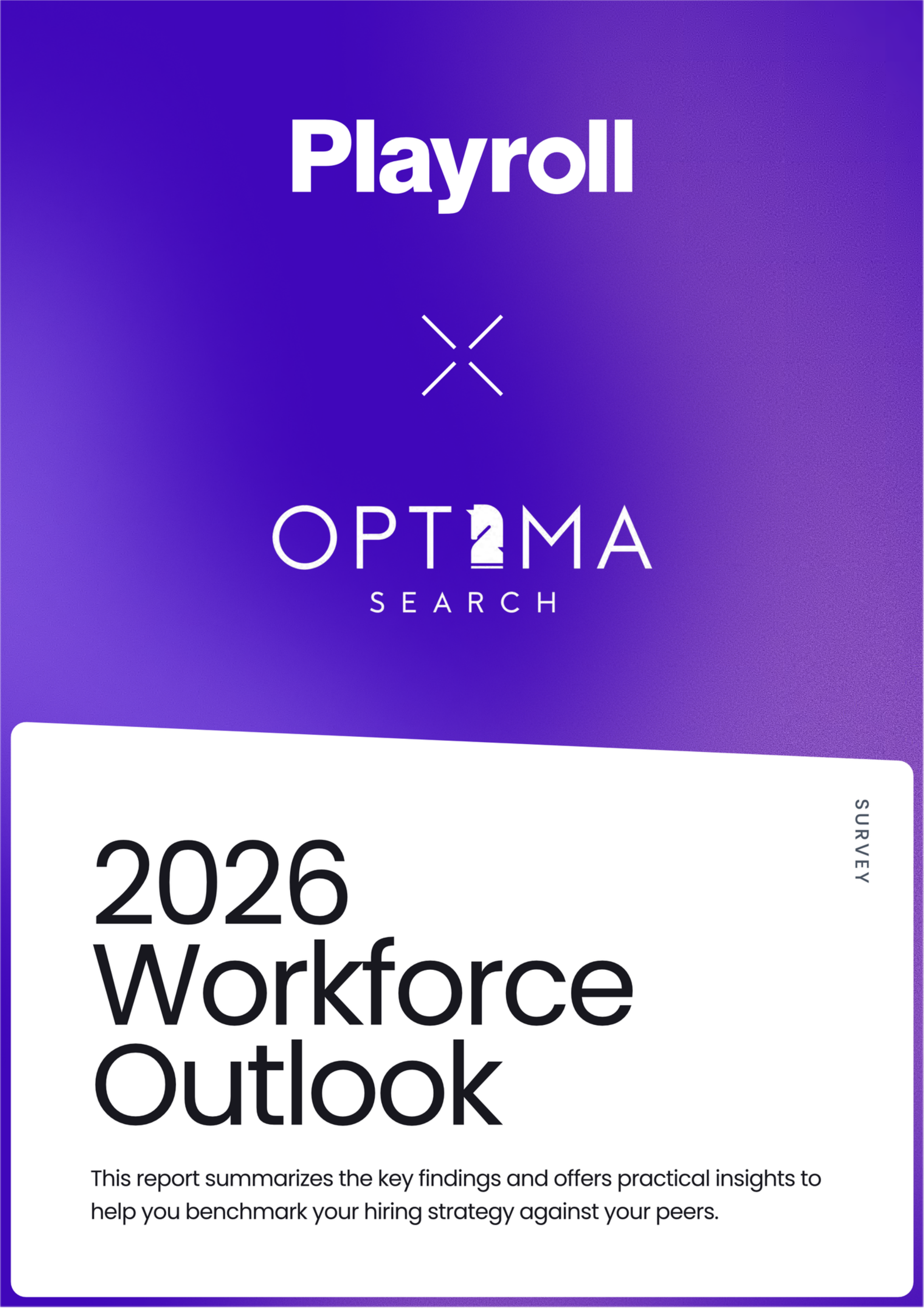 2026 Workforce Outlook report cover, Optima Search and Playroll