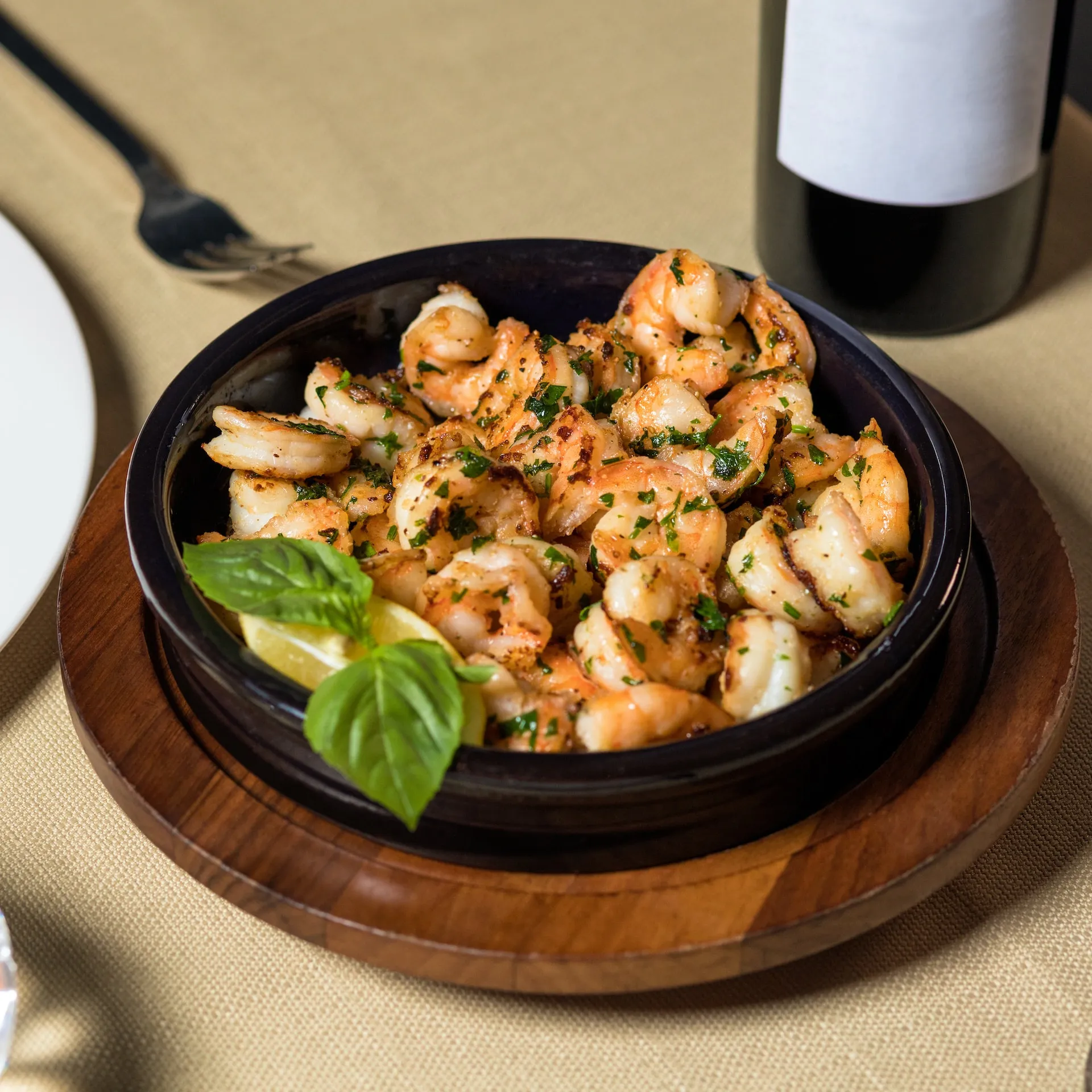 Bowl of fried shrimp
