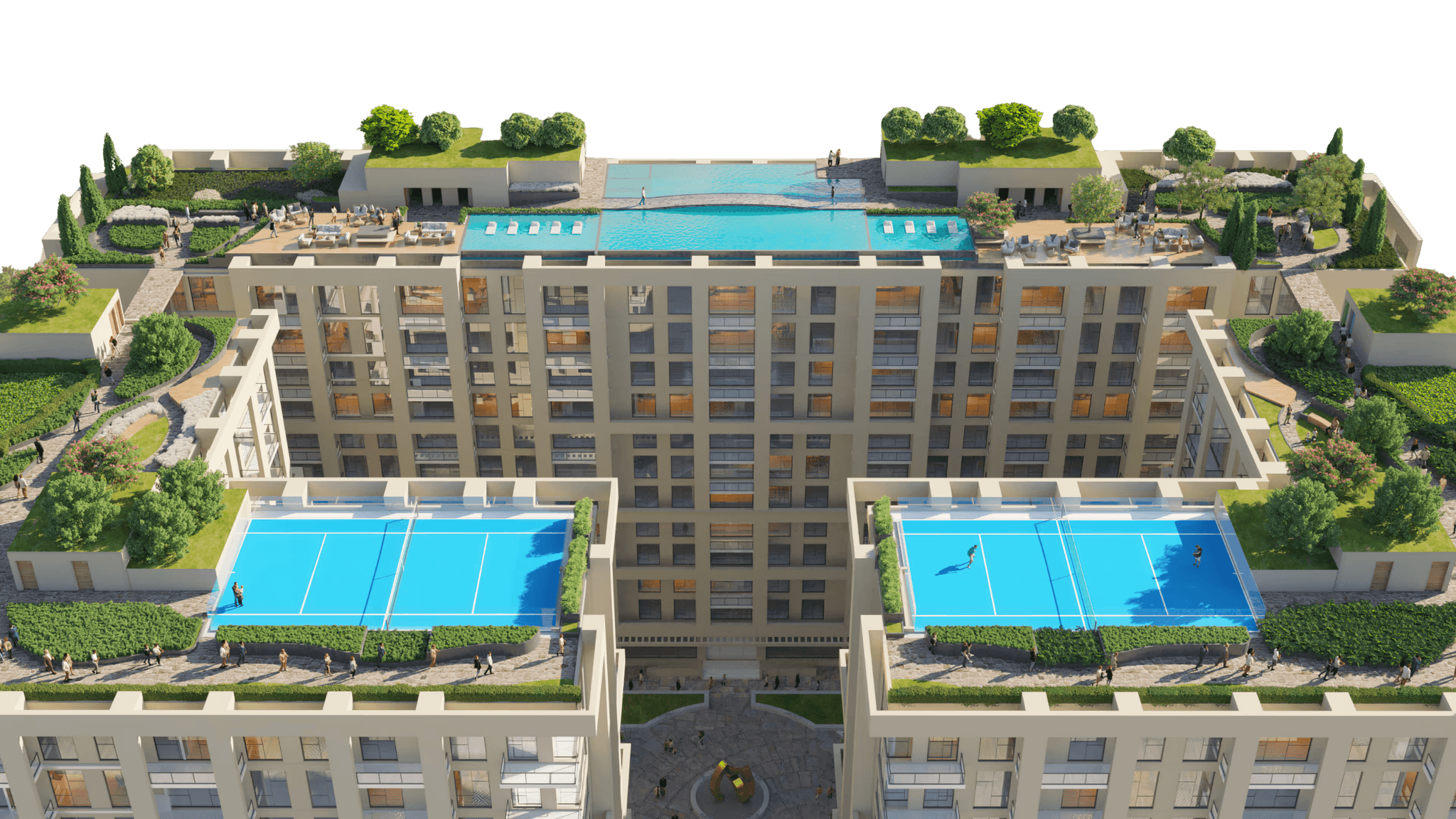 Roof Gardens aerial view
