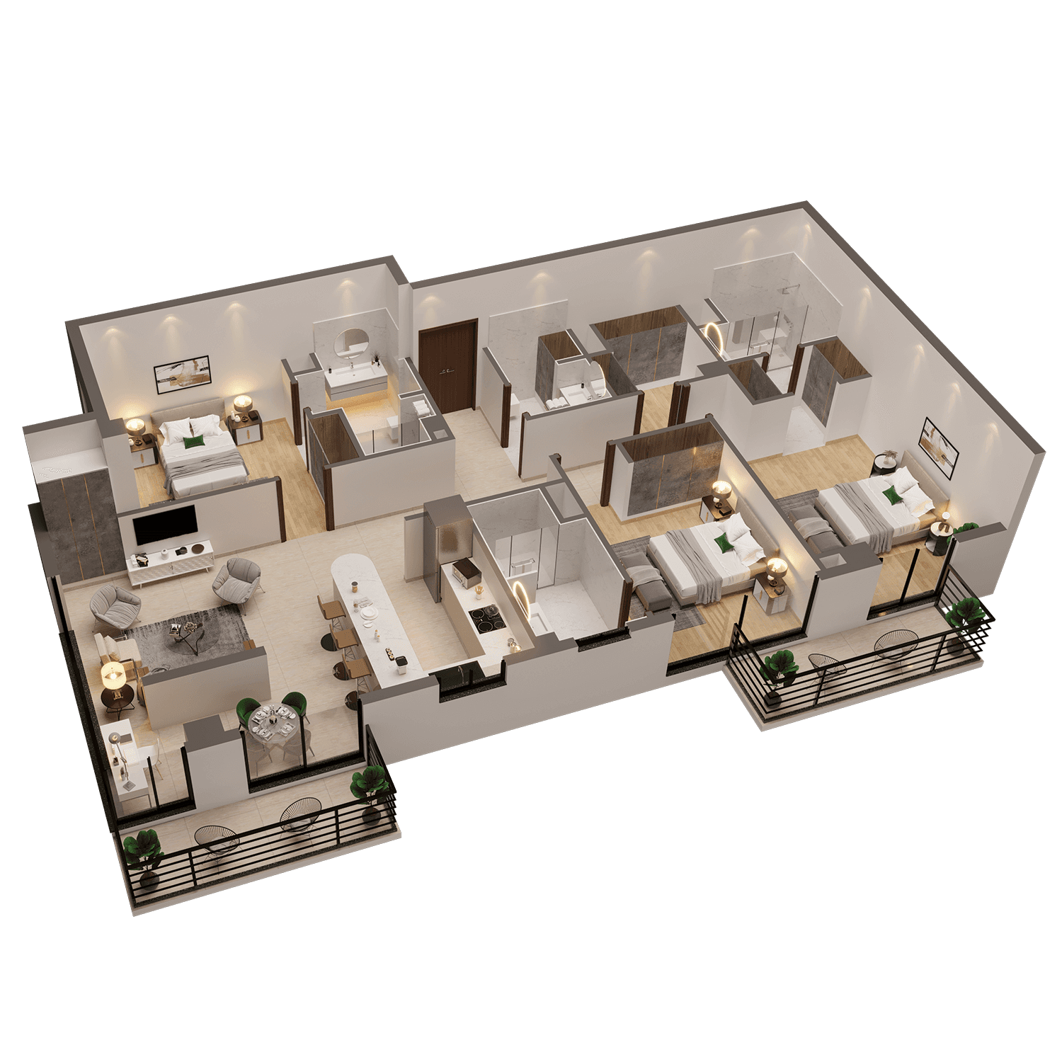 3 Bedroom Apartment floor plan