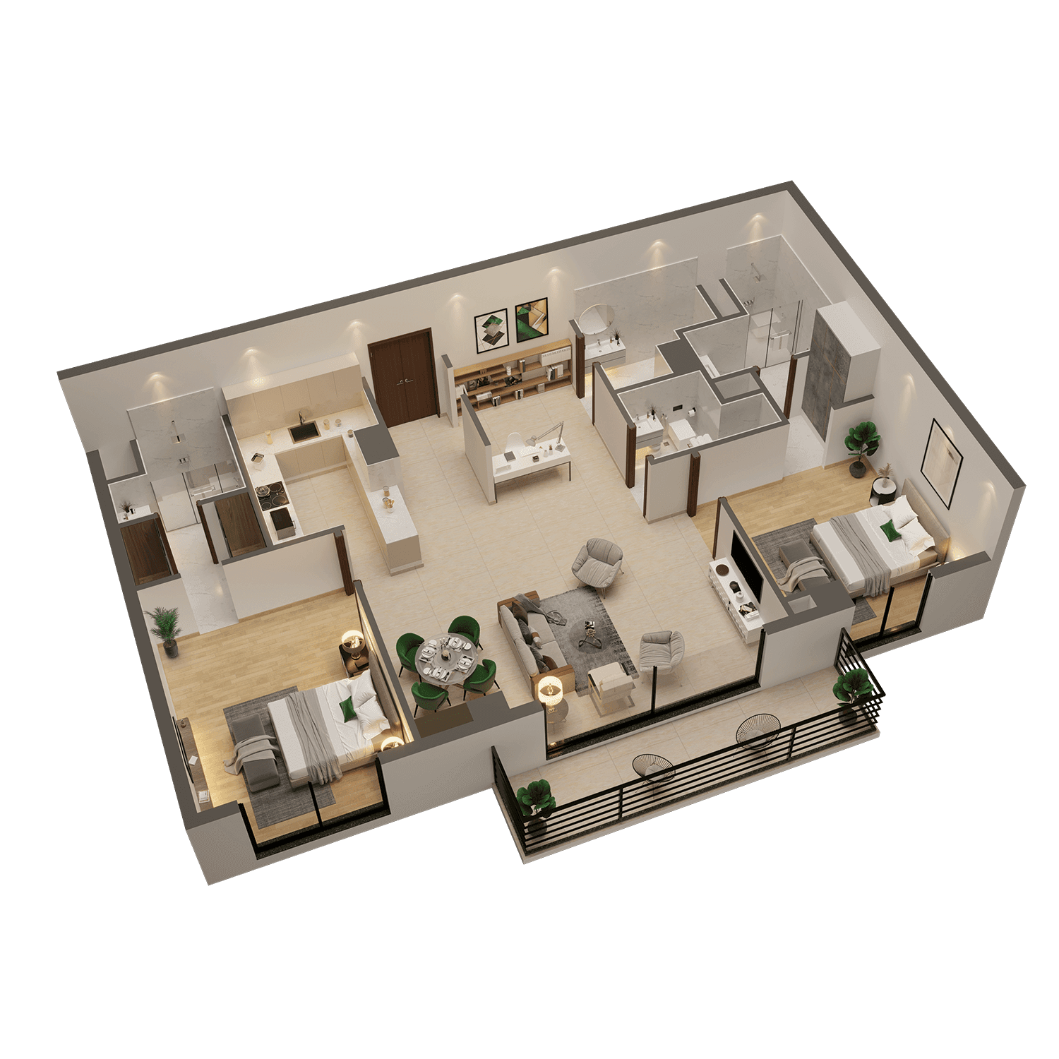 2+ Bedroom Apartment floor plan