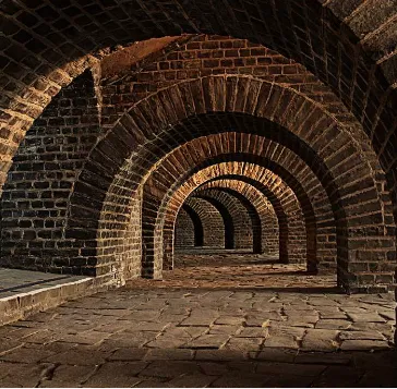 Brick space with circular arc Hotel Chais Monnet & Spa Cognac