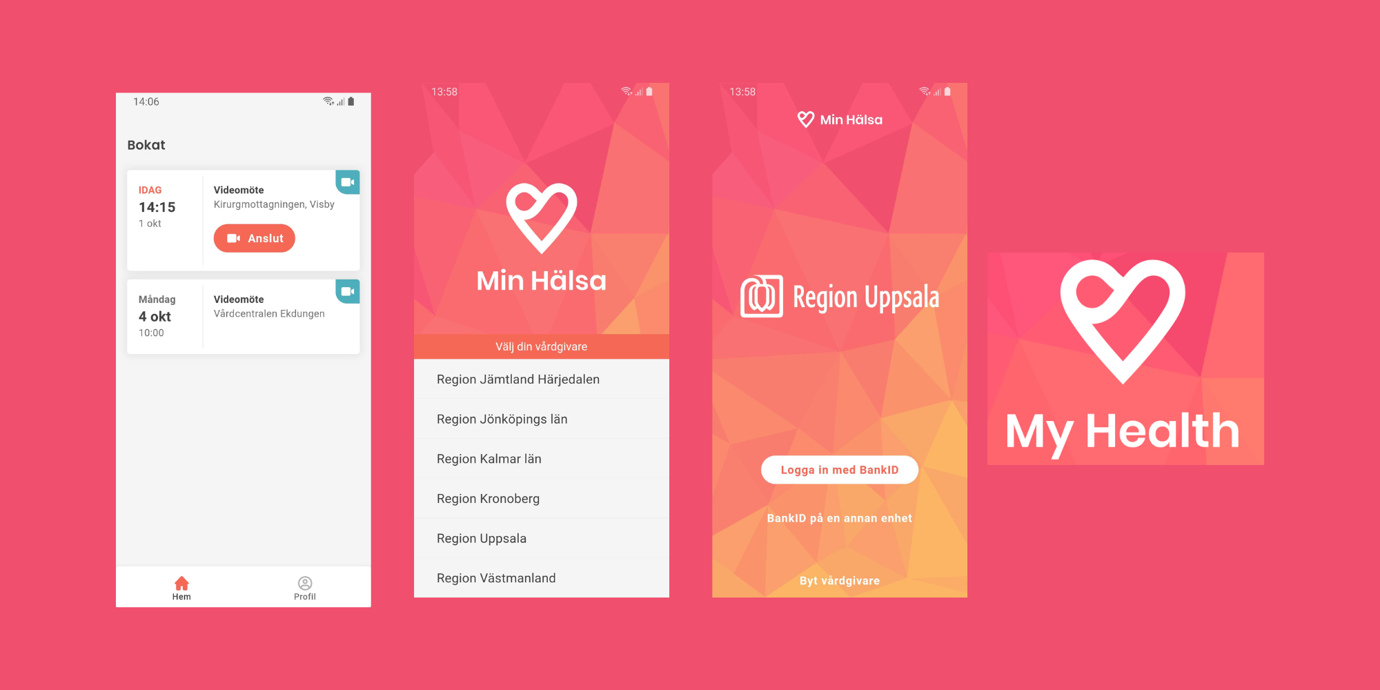 4 screens of my health app