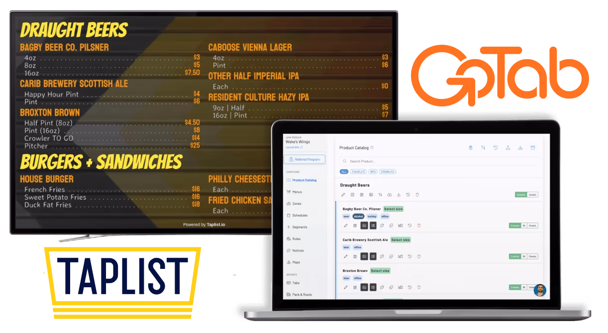 Taplist integrates with GoTab POS