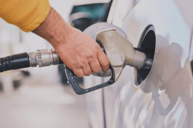 Pumping gasoline in a car