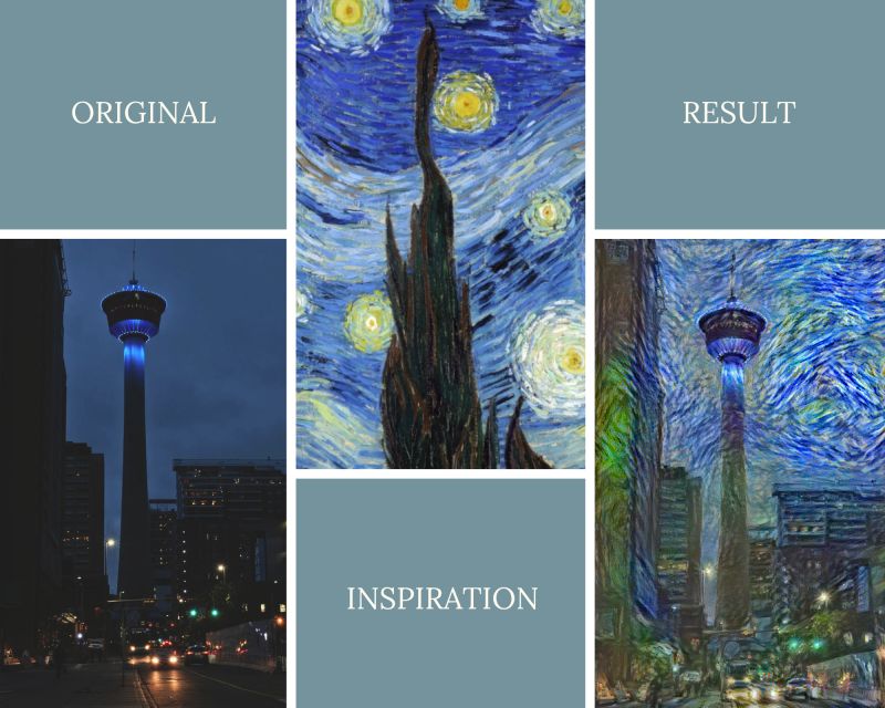 Compare results before and after style transfer