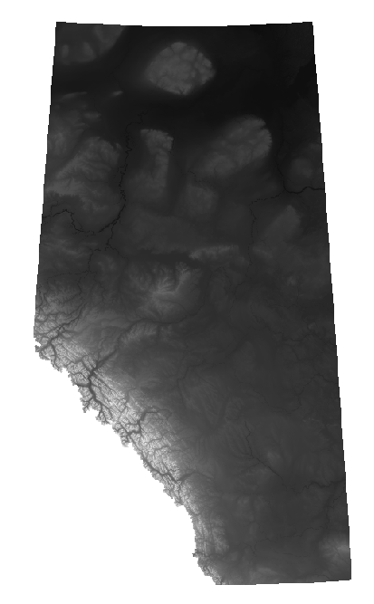 Digital Elevation Model of Alberta