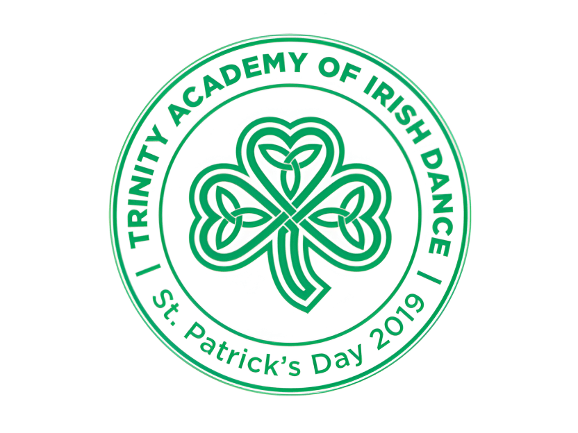 Trinity academy of irish dance st. patrick's day 2019 logo.
