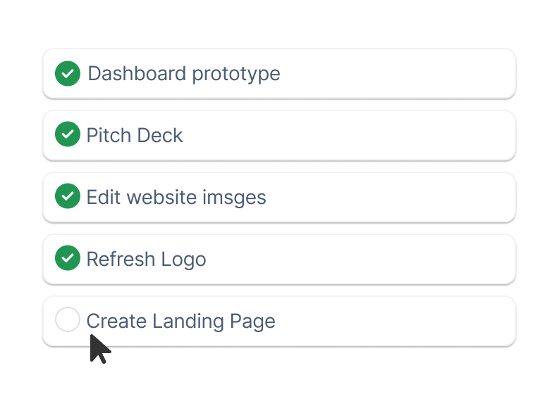 list of completed design requests. with the mouse cursor hovering over, ready to complete another