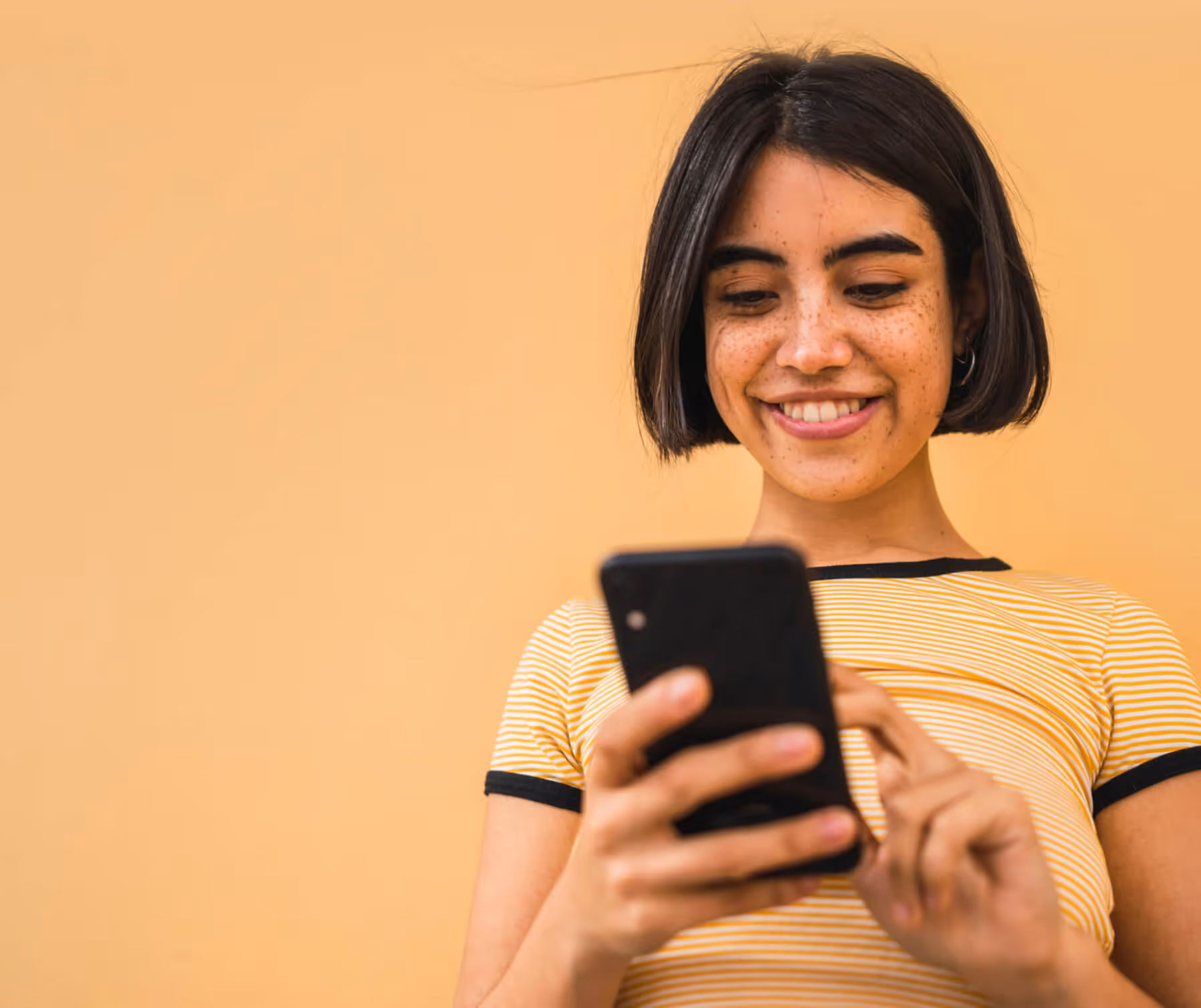 Woman looking at her phone