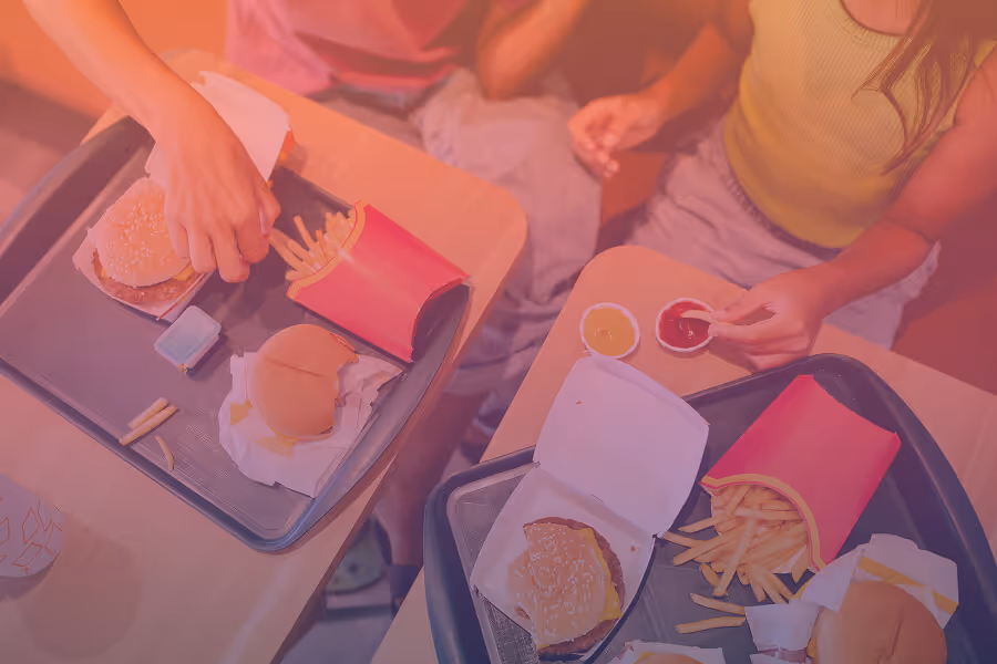 A table with food, QSR case study