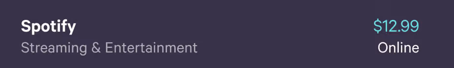 Spotify transaction