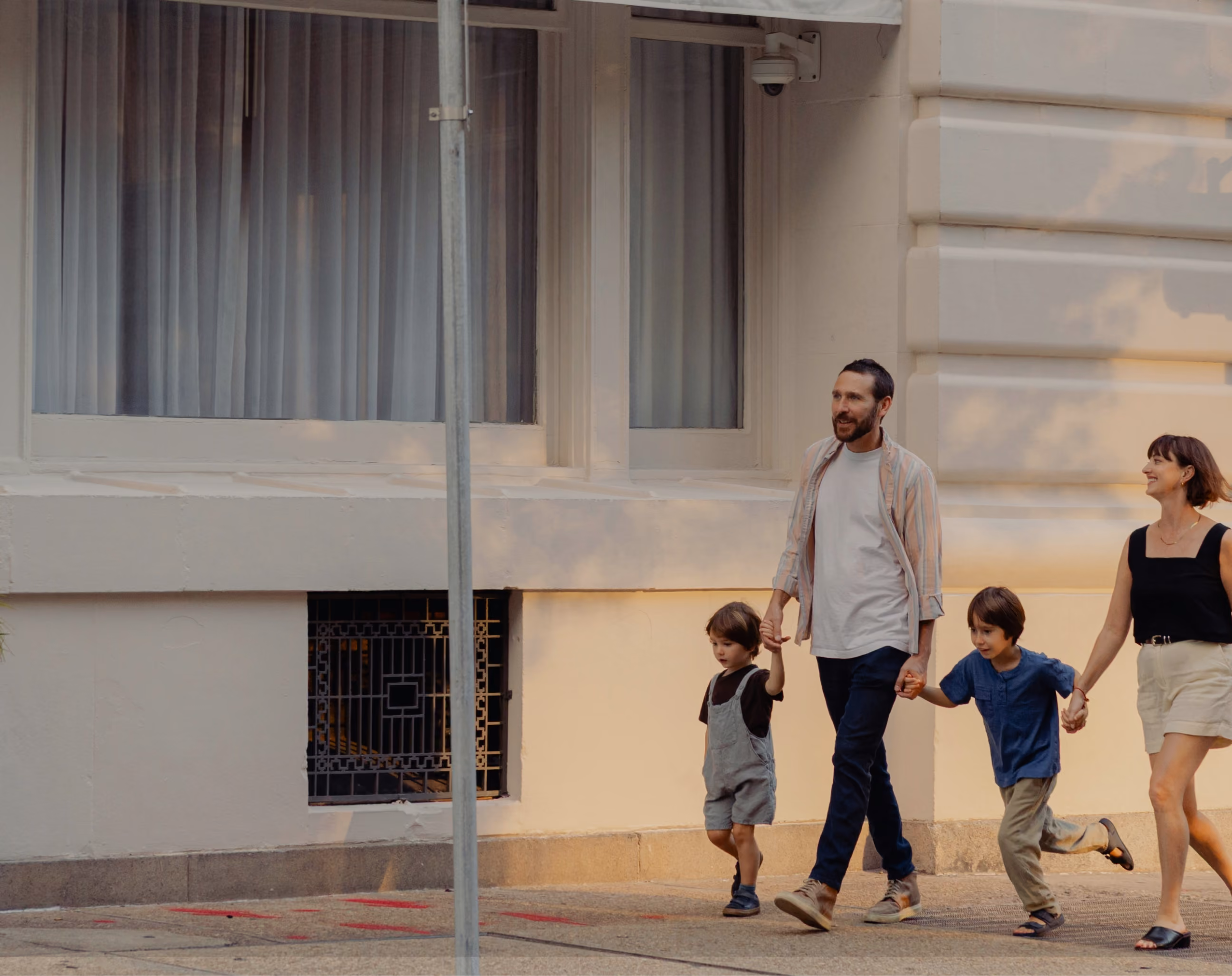 A family walking together outdoors